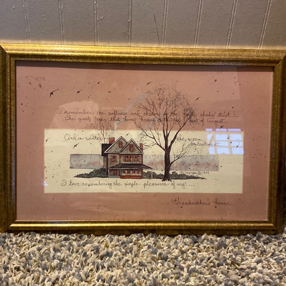 D. Morgan “Grandmother’s house” Framed Print Vintage 1989